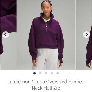 Lululemon Scuba Oversized Funnel- Neck Half Zip in Dramatic Magenta